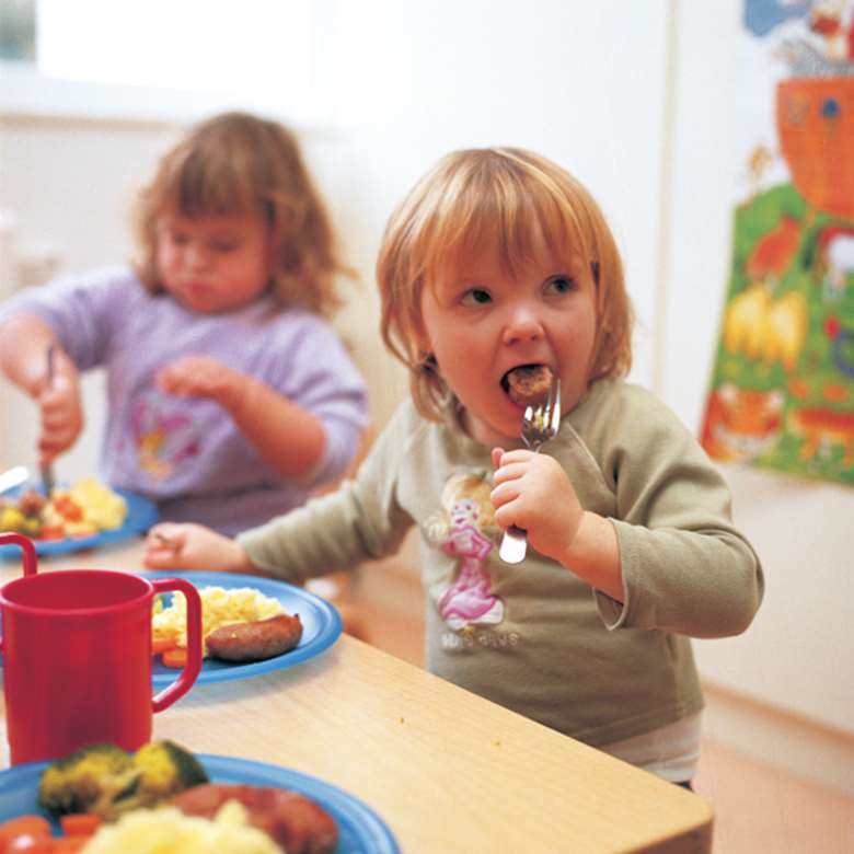 Make lunchtime a social time and encourage children to try different types of food
